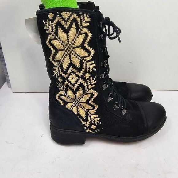 Kelsi Dagger Ilya Combat Leather and Embroidered Boots Size 8 - Picture 5 of 9